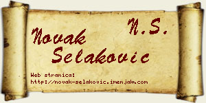 Novak Selaković vizit kartica